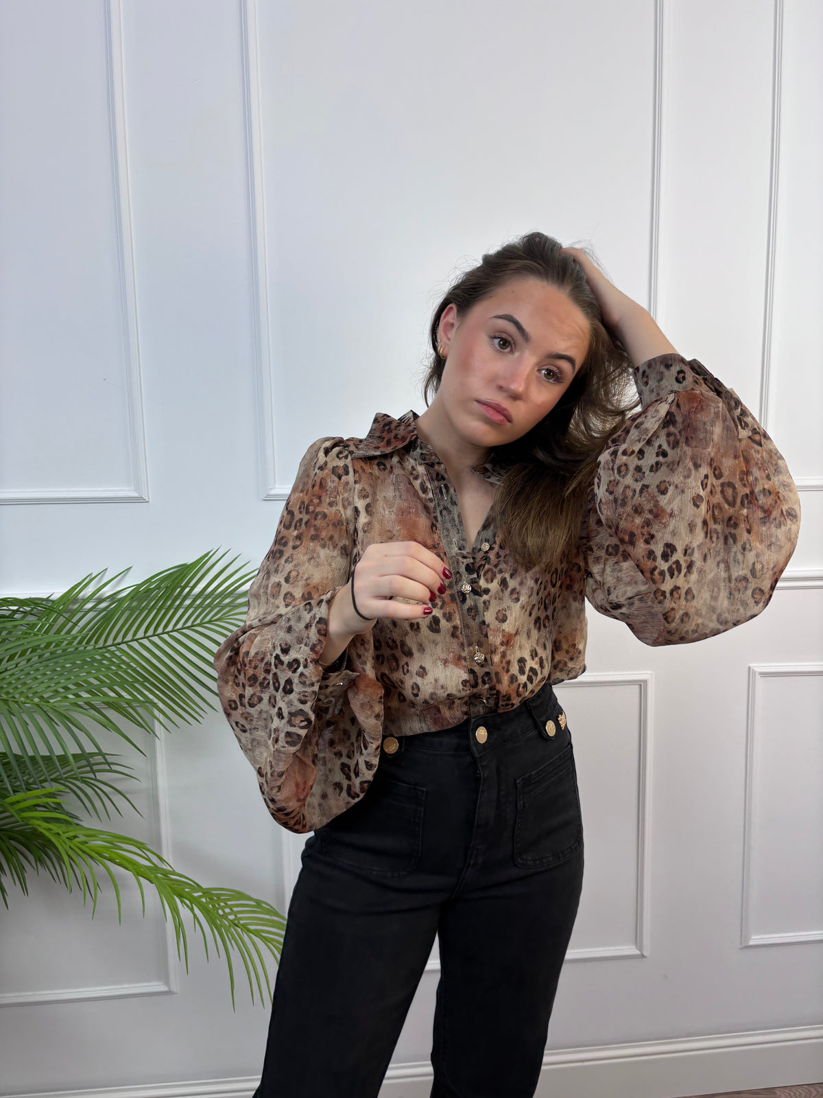 CAMISA PRINT TONOS MARRONES