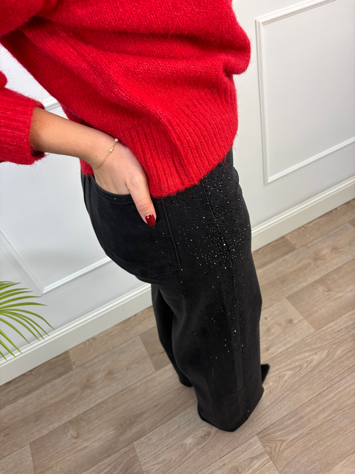 JEANS NEGROS BRILLOS