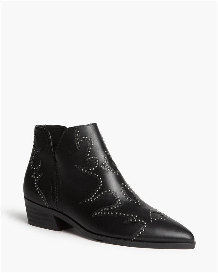 Botín cowboy negro con tachuelas