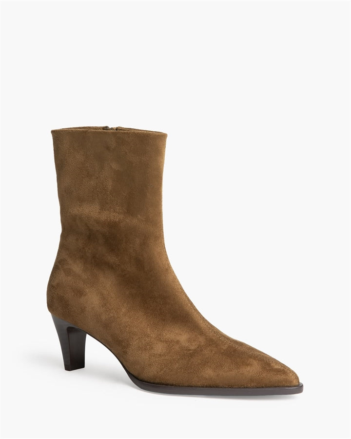 Botín tacón fino camel Corina