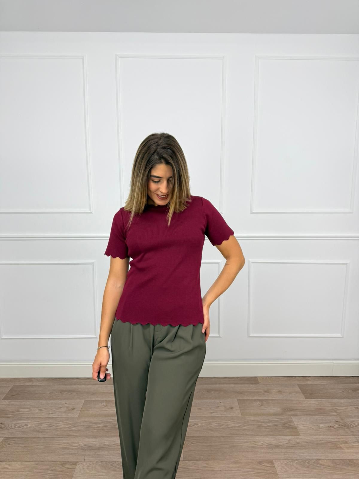 Camiseta ondas granate