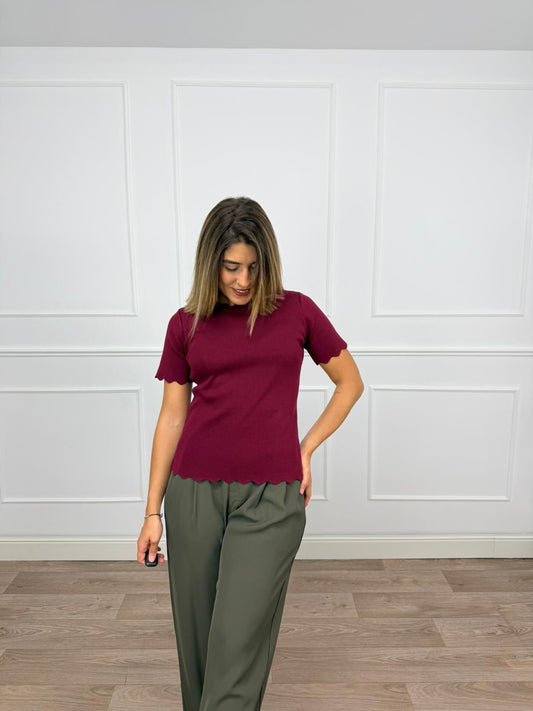 Camiseta ondas granate