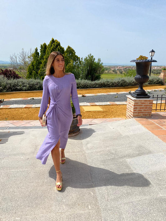 Vestido anudado lila