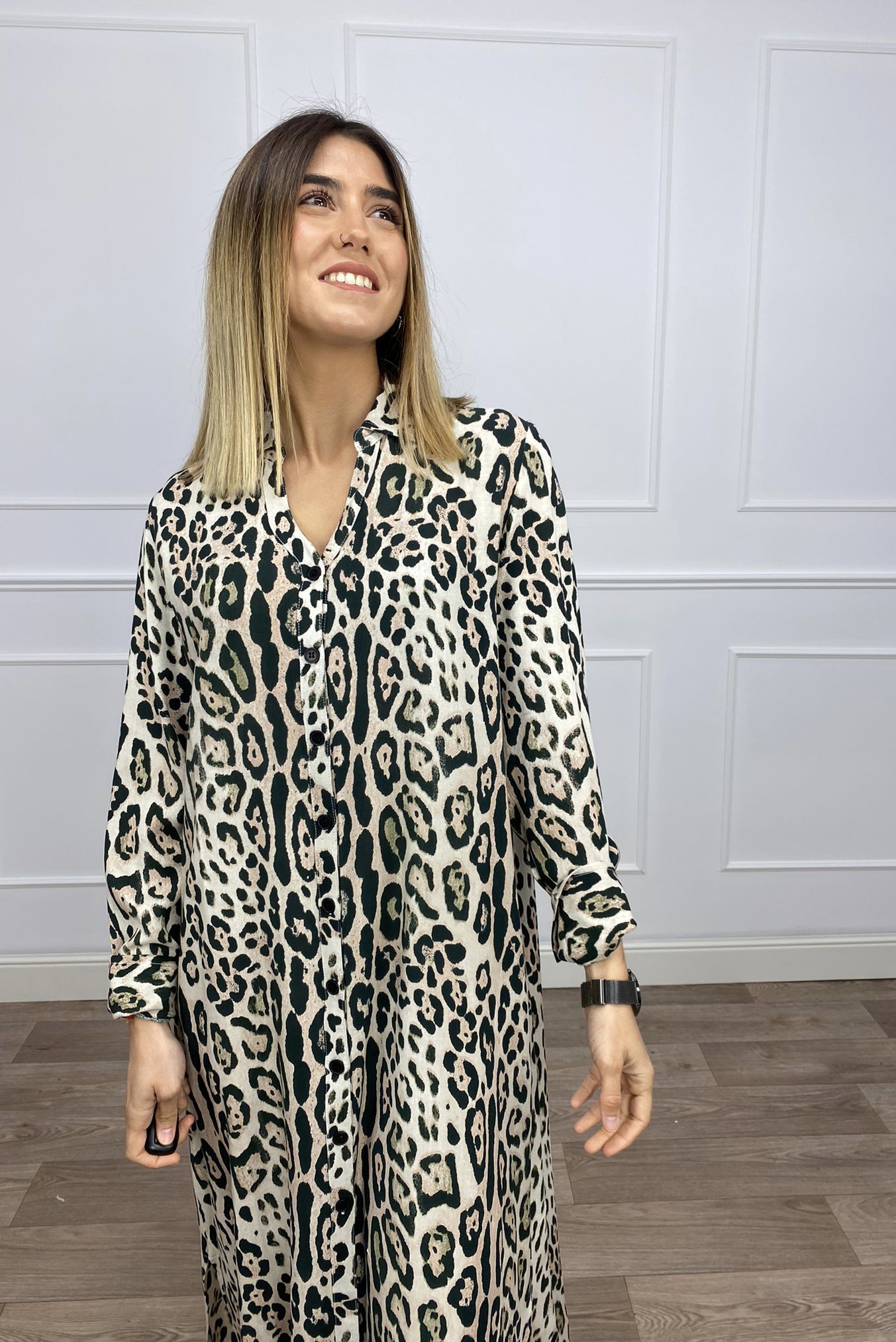 VESTIDO CAMISERO LEOPARDO MIDI 2