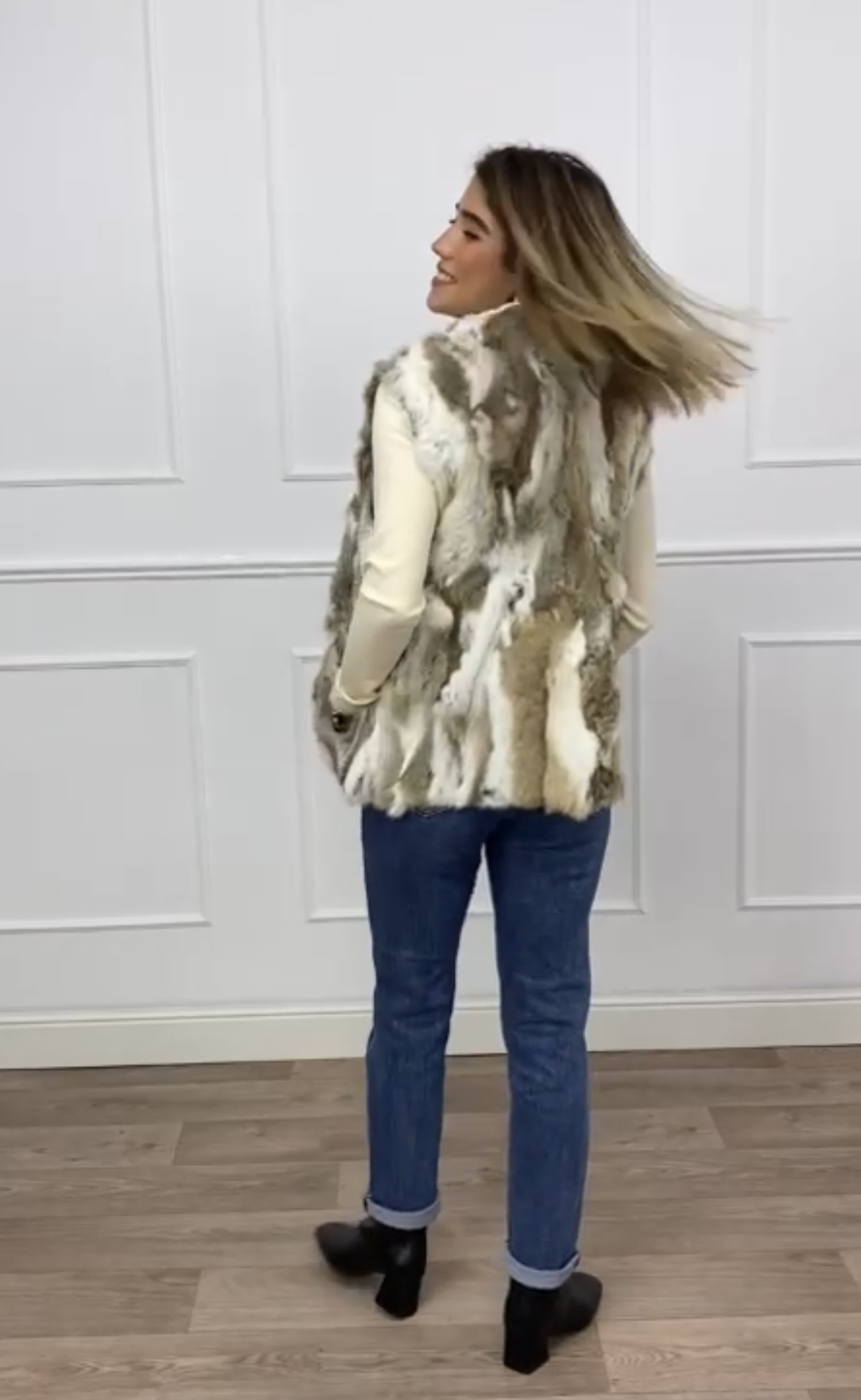 CHALECO PELO CONEJO BEIGE  2