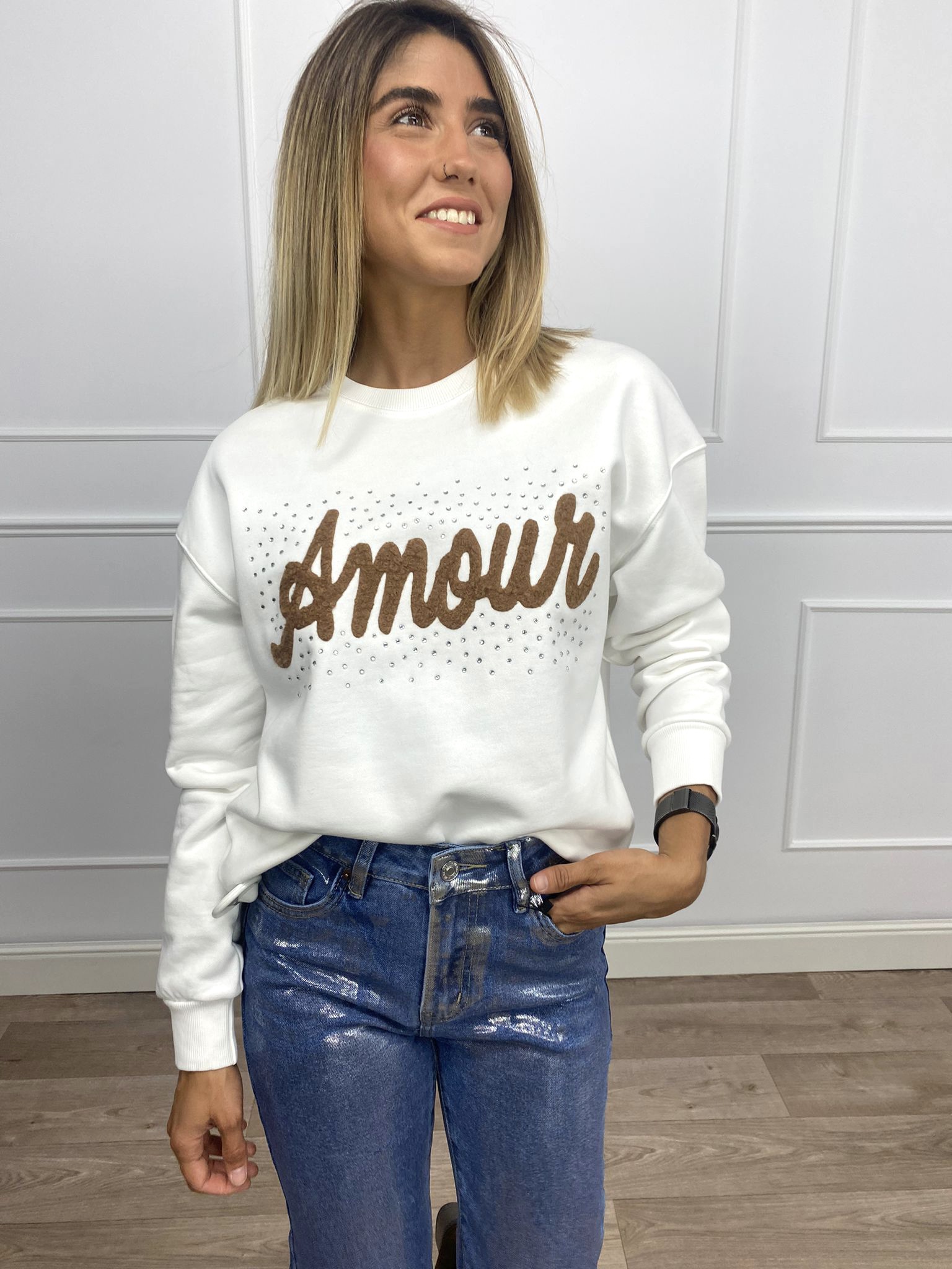 SUDADERA AMOUR BLANCA 1