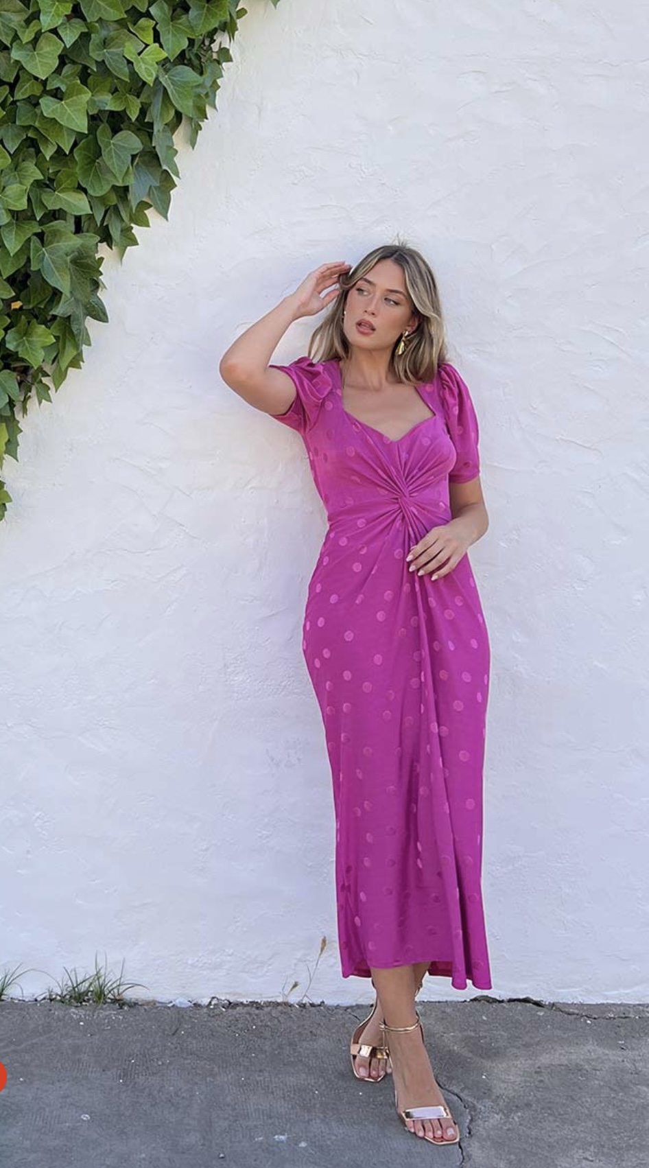 VESTIDO LUNARES FUCSIA  1